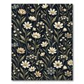 Dark Cream Floral Meadow Garden Rug