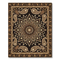 Dark Brown Floral Paisley Turtle Medallion Rug