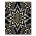 Black and Gold Ikat Sunburst Medallion Rug