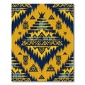 Yellow Blue Tribal Geometric Sunburst Rug