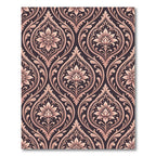 Damask Rose Floral Oval Medallion Rug