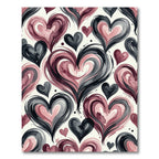 Watercolor Crimson Hearts Swirl Rug