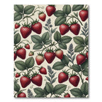 Botanical Strawberry Vine Crimson Berry Rug