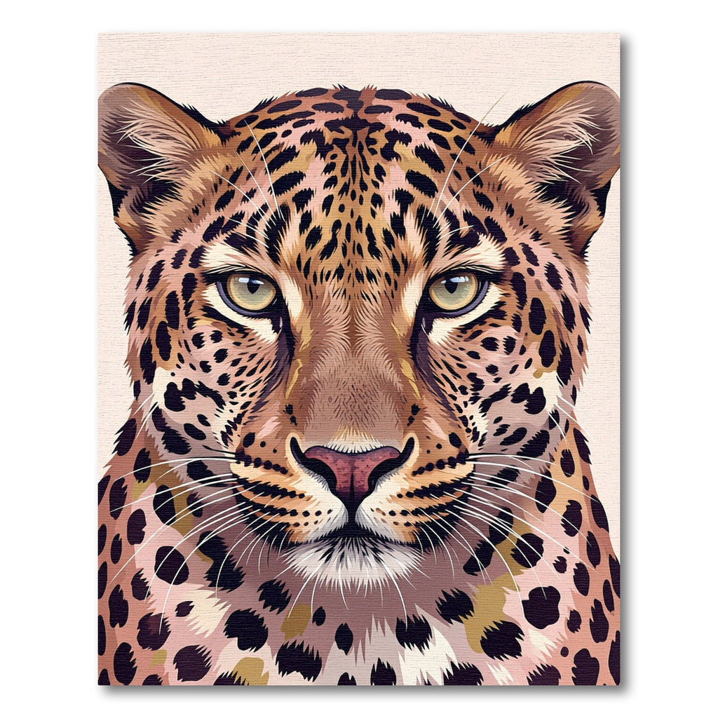 Majestic Golden Leopard Portrait Face Rug