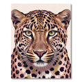 Majestic Golden Leopard Portrait Face Rug