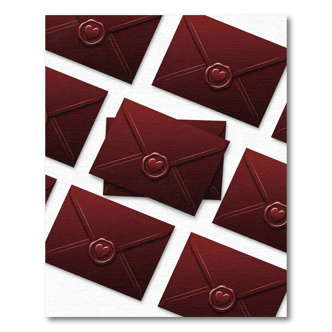 Romantic Crimson Sealed Heart Envelope Aesthetic Rug