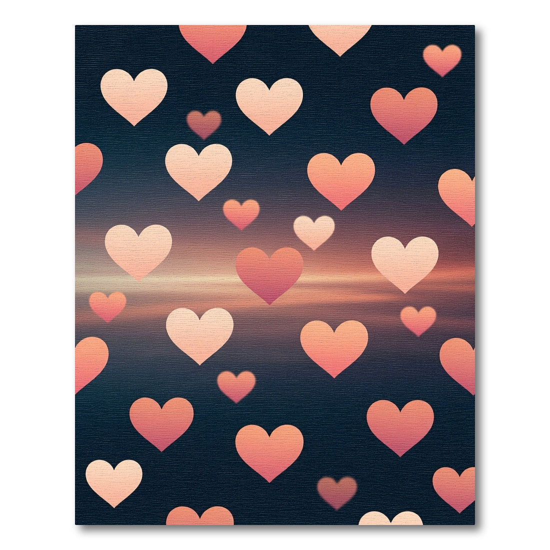 Pink Heart Scatter Gradient Rug