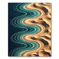 Teal Waves Sand Dune Landscape Rug