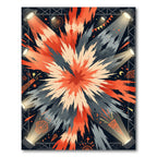 Crimson Orange Burst Spotlight Explosion Rug