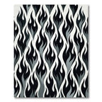 Monochrome Fire Flames Abstract Rug