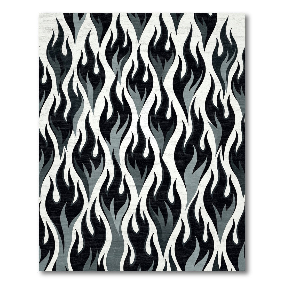 Monochrome Fire Flames Abstract Rug