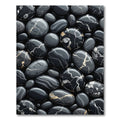 Black Marble Stone Abstract Composition Rug