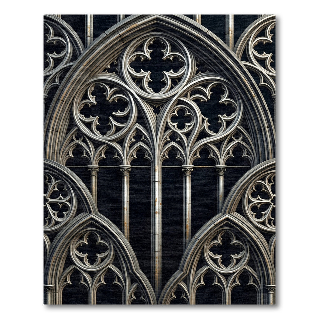 Monochromatic Gothic Arch Stone Trellis Rug