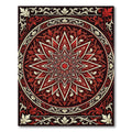 Crimson Floral Starburst Medallion Rug