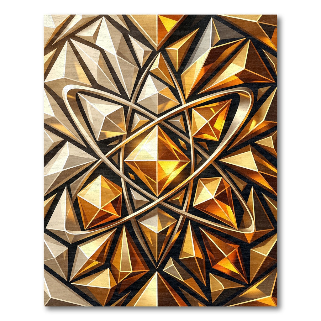 Golden Atomic Geometric Crystal Abstract Rug