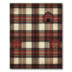 Rustic Red Barn Plaid Farmhouse Rug