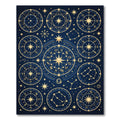 Celestial Zodiac Constellation Navy Gold Rug