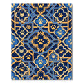 Blue Golden Cat Paw Geometric Art Rug