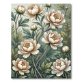 Elegant Cream Peony Botanical Garden Rug