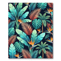 Bold Tropical Leaf and Bird of Paradise Rug