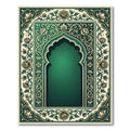 Emerald Floral Arch Ornamental Border Rug