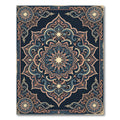 Midnight Blue Floral Star Medallion Rug