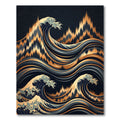Bold Gold Abstract Wave Composition Rug