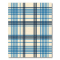 Classic Navy and Azure Plaid Grid Rug