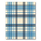 Classic Navy and Azure Plaid Grid Rug