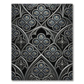 Gothic Blue Silver Quatrefoil Ornamental Rug