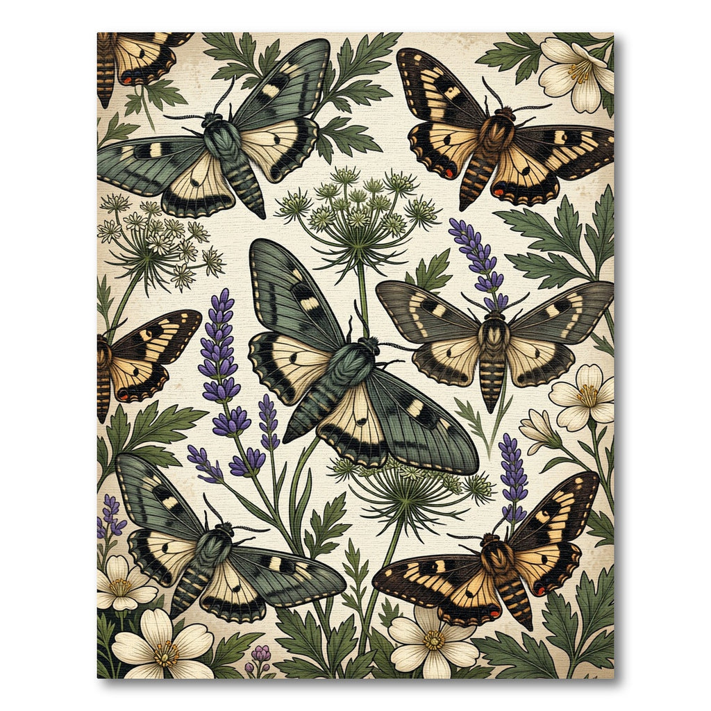 Botanical Moth and Wildflower Meadow Rug