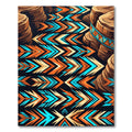 Vibrant Turquoise and Tangerine Geometric Canyon Rug