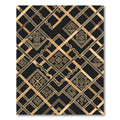 Gold Black Geometric Tribal Diamond Rug