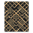 Gold Black Geometric Tribal Diamond Rug