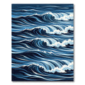 Deep Navy Minimalist Artistic Ocean Waves Rug