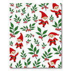 Whimsical Gnomes Red Holly Branches Rug