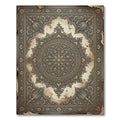 Antique Ornate Floral Medallion Charcoal Gold Rug