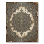 Antique Ornate Floral Medallion Charcoal Gold Rug