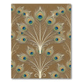 Elegant Brown Peacock Feather Arrangement Rug