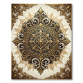 ornate gold baroque circular medallion Rug