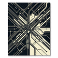 Monochrome Abstract Geometric Transit Map Rug