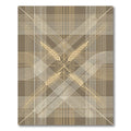 Earthy Geometric Wheat Linear Grid Rug