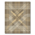 Earthy Geometric Wheat Linear Grid Rug