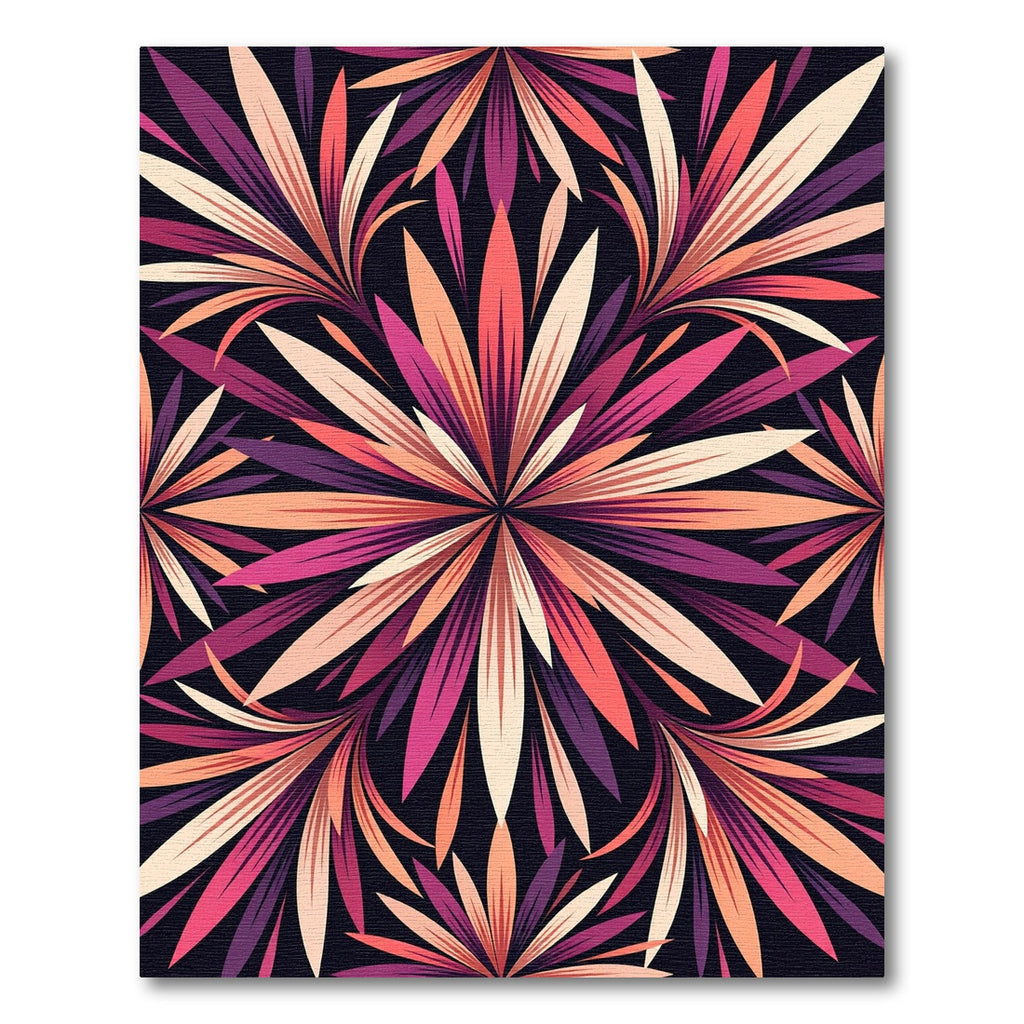 Vivid Coral Plum Floral Burst Rug