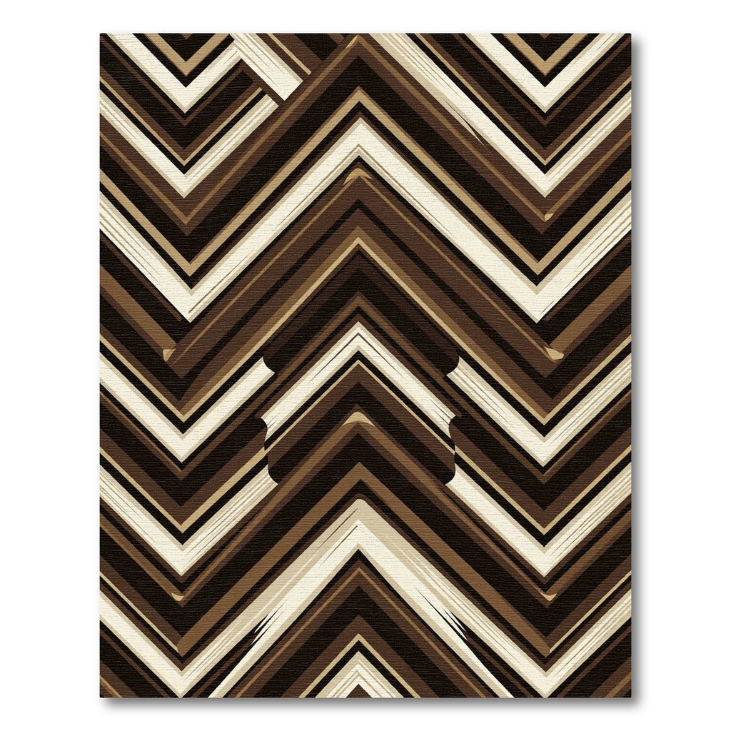 Earthy Chevron Striped Abstract Rug