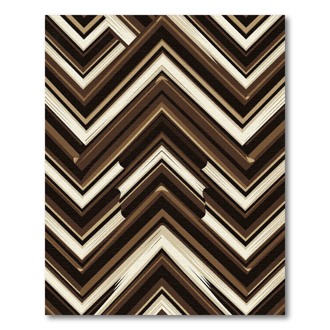 Earthy Chevron Striped Abstract Rug