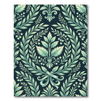 Seafoam Green Laurel Berry Emblem Rug