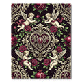 Baroque Cherub Rose Pomegranate Medallion Rug