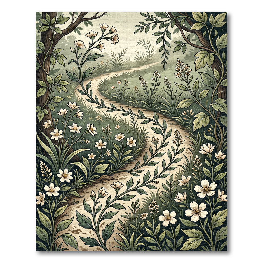 Sage Green Enchanted Woodland Path Rug