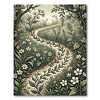 Sage Green Enchanted Woodland Path Rug